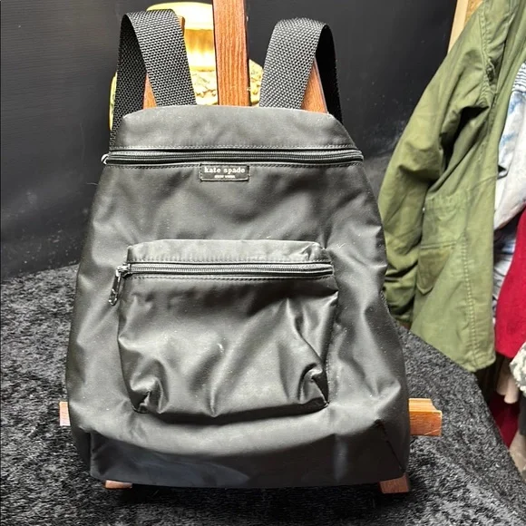 Kate Spade Black and Gray Backpack Kate Spade New York Wilson Road Black White Stripe Bradley  main image 2
